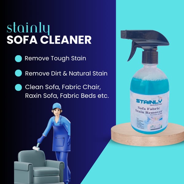 Stainly Sofa Cleaner Spray Velvet, Leather, Jute, Jacquard, Best Stain Remover for Sofa 500ml–Rating: 4.8/5.0 ⭐⭐⭐⭐⭐ Free Delivery 🚚